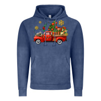 Vintage Denim Christmas truck Vintage Hoodie - AdoDesignShop