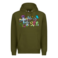 Army Green Easter Day He is risen Premium Hoodie - OliviaCreatesArt
