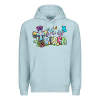 Blue Mist Easter Day He is risen Premium Hoodie - OliviaCreatesArt