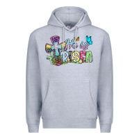 Heather Grey Easter Day He is risen Premium Hoodie - OliviaCreatesArt