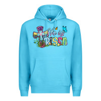 Ocean Blue Easter Day He is risen Premium Hoodie - OliviaCreatesArt
