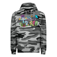Slate Camo Easter Day He is risen Premium Hoodie - OliviaCreatesArt
