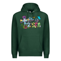 Sports Green Easter Day He is risen Premium Hoodie - OliviaCreatesArt