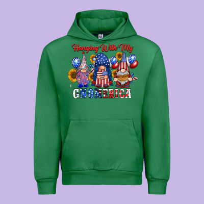 Hangin With My Gnomerica Urban Hoodie Designed By Racoondesign