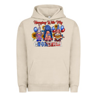 Pigment French Oak hangin with my gnomerica Urban Hoodie - RacoonDesign