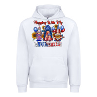 White hangin with my gnomerica Urban Hoodie - RacoonDesign
