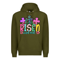Army Green Easter Day He is risen indeed Premium Hoodie - OliviaCreatesArt