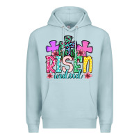 Blue Mist Easter Day He is risen indeed Premium Hoodie - OliviaCreatesArt