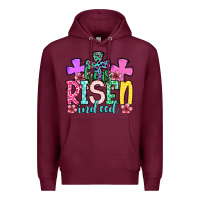 Burgundy Easter Day He is risen indeed Premium Hoodie - OliviaCreatesArt
