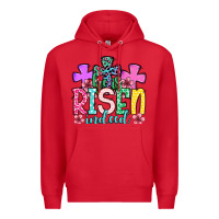 Red Easter Day He is risen indeed Premium Hoodie - OliviaCreatesArt