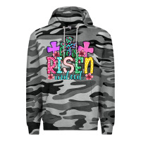 Slate Camo Easter Day He is risen indeed Premium Hoodie - OliviaCreatesArt