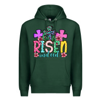 Sports Green Easter Day He is risen indeed Premium Hoodie - OliviaCreatesArt