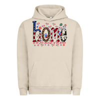 Pigment French Oak home of the free Urban Hoodie - RacoonDesign