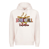 Pale Pink baseball is my valentine Premium Hoodie - RacoonDesign