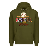 Army Green baseball is my valentine Premium Hoodie - RacoonDesign