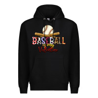 Black baseball is my valentine Premium Hoodie - RacoonDesign