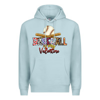 Blue Mist baseball is my valentine Premium Hoodie - RacoonDesign