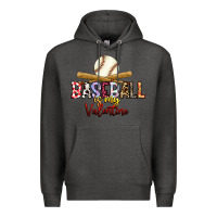 Charcoal Heather baseball is my valentine Premium Hoodie - RacoonDesign