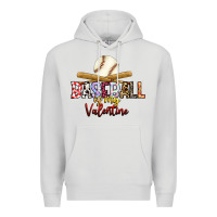 Dove Grey baseball is my valentine Premium Hoodie - RacoonDesign