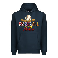 Navy baseball is my valentine Premium Hoodie - RacoonDesign