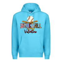 Ocean Blue baseball is my valentine Premium Hoodie - RacoonDesign