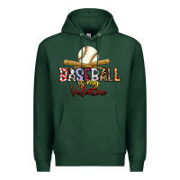 Sports Green baseball is my valentine Premium Hoodie - RacoonDesign