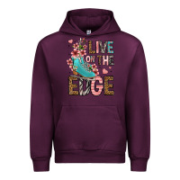 Mauve Wine live on the edge ice skating Urban Hoodie - FaDigitalArtStudio