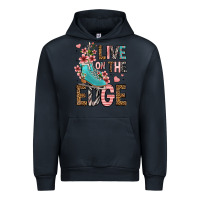 Navy live on the edge ice skating Urban Hoodie - FaDigitalArtStudio