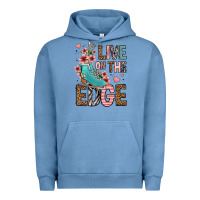 Pigment Pebble Blue live on the edge ice skating Urban Hoodie - FaDigitalArtStudio