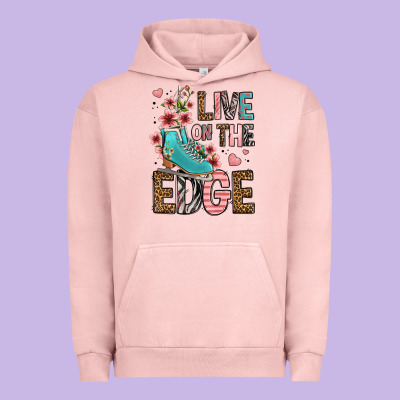 Live On The Edge Ice Skating Urban Hoodie Designed By Fadigitalartstudio