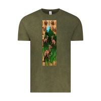 Vintage Olive dinosaur parasaurolophus pen wrap Vintage Tee - Artiststas