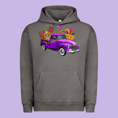 Mardi Gras Truck King's Cake Urban Hoodie Designed By Fadigitalartstudio