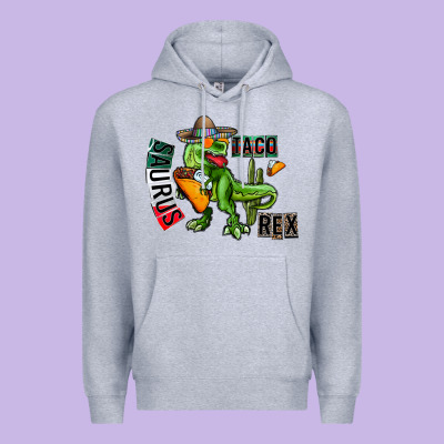 Taco Saurus Rex Premium Hoodie Designed By Cowhidedigitalart