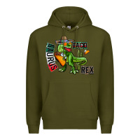 Army Green taco saurus rex Premium Hoodie - CowhideDigitalArt