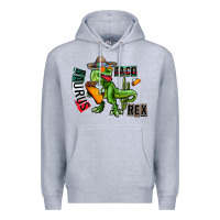 Heather Grey taco saurus rex Premium Hoodie - CowhideDigitalArt
