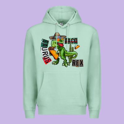 Taco Saurus Rex Premium Hoodie Designed By Cowhidedigitalart