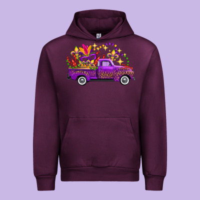Mardi Gras Truck Urban Hoodie Designed By Fadigitalartstudio
