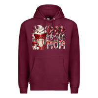 Burgundy baseball mom coffee Premium Hoodie - RacoonDesign