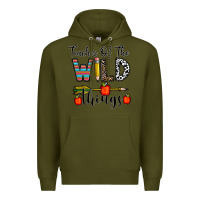 Army Green teacher of the wild things Premium Hoodie - CowhideDigitalArt
