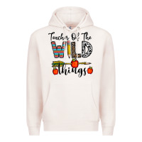 Pale Pink teacher of the wild things Premium Hoodie - CowhideDigitalArt
