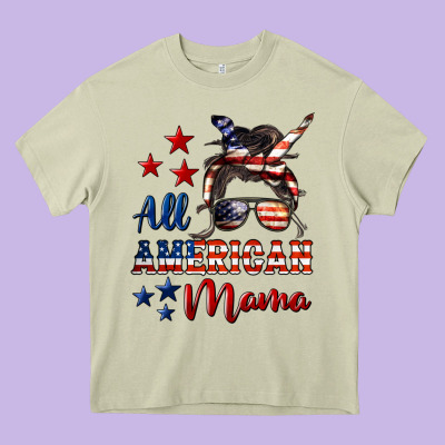 All American Mama Heavy Core Tee Designed By Lillyallendesigns