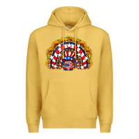 Antique Gold usa gnome sunflower rainbow Premium Hoodie - HRA Design Shop