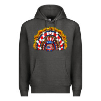 Charcoal Heather usa gnome sunflower rainbow Premium Hoodie - HRA Design Shop