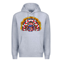 Heather Grey usa gnome sunflower rainbow Premium Hoodie - HRA Design Shop