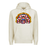 Oatmeal Heather usa gnome sunflower rainbow Premium Hoodie - HRA Design Shop