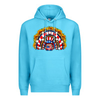 Ocean Blue usa gnome sunflower rainbow Premium Hoodie - HRA Design Shop