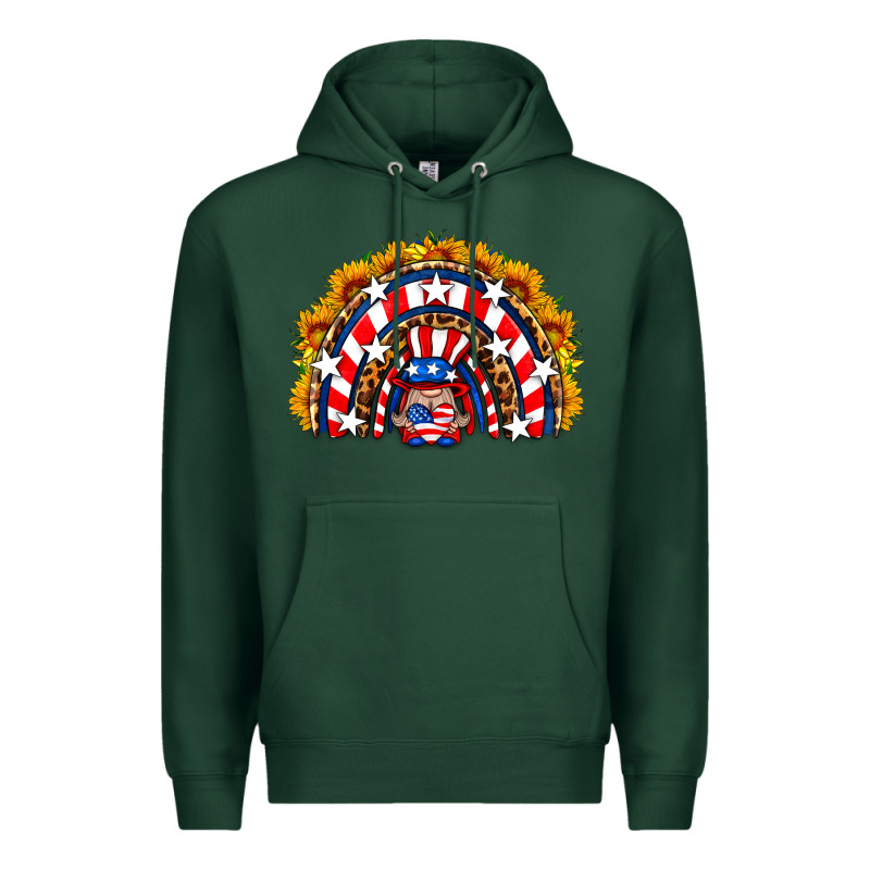 Usa Gnome Sunflower Rainbow Premium Hoodie by HRA Design Shop | Teevron