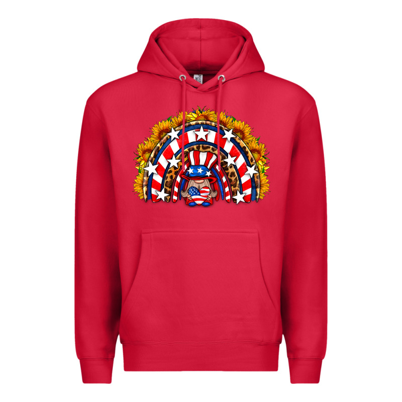 Usa Gnome Sunflower Rainbow Premium Hoodie by HRA Design Shop | Teevron