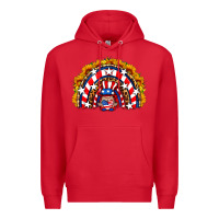 Red usa gnome sunflower rainbow Premium Hoodie - HRA Design Shop
