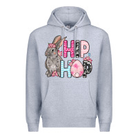 Heather Grey Easter Day Hip hop bunny Premium Hoodie - OliviaCreatesArt